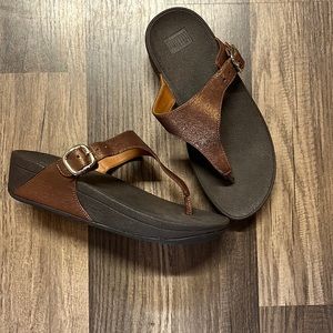 Fitflop sandals-like new condition. Metallic brown.